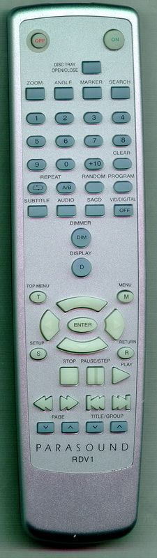 PARASOUND RDV1 Replacement Remote – Remotes.net